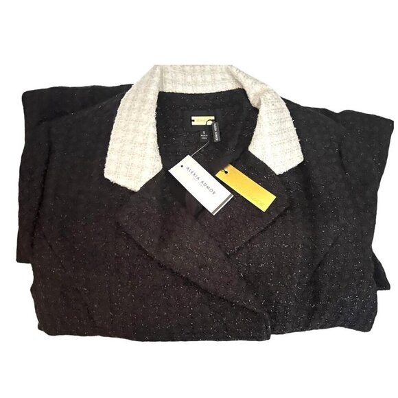 Alexia Admor Womens Black Diana Button Tweed Blazer Long Sleeve Dress Sz 8 New - Picture 4 of 11